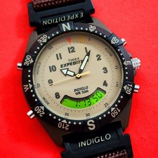 Relógio Timex Expedition raro retrô verde e bronzeado pulseira original Indiglo L7 masculino comprar usado  Enviando para Brazil