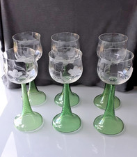 Vintage etched green for sale  HUDDERSFIELD