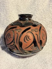Usado, Vaso de cerâmica vintage Loja Equador com recortes assinados Otello 4,5” de altura comprar usado  Enviando para Brazil