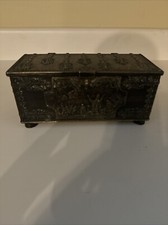 Antigo Rei Dinamarquês Arte de Ferro Caixão Bronzeado Caixa Baú de Bugigangas Anno 1219 comprar usado  Enviando para Brazil