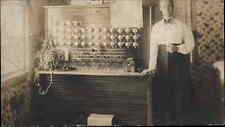 Cartão postal foto real operador de telefone mulher em casa c1910, usado comprar usado  Enviando para Brazil