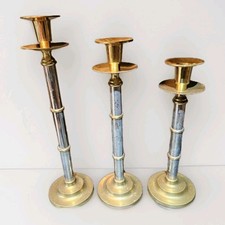 Brass chrome candlesticks for sale  DEVIZES