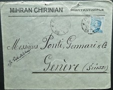 CAPA ITALIANA PO's IN CONSTANTINOPLE 18 SET 1920 ENVIADA PARA GENEBRA, SUÍÇA comprar usado  Enviando para Brazil
