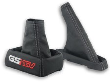 FÜR OPEL ASTRA F SCHALTMANSCHETTE HANBREMSSACK LEDER + STICKEREI GSi 16V GRAU na sprzedaż  PL