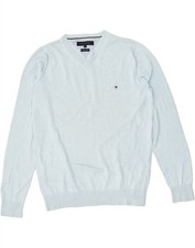 Suéter masculino Tommy Hilfiger gola V azul médio algodão NO14 comprar usado  Enviando para Brazil