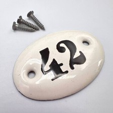 🏠Placa de porta de metal branco oval vintage esmaltada 42 Europa vintage comprar usado  Enviando para Brazil