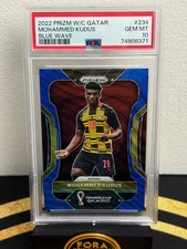 2022 Panini Prizm World Cup Mohammed Kudus Blue Wave /199 PSA 10 GEM Gana comprar usado  Enviando para Brazil