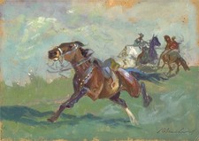 Cavalos na paisagem - Pintura a óleo - Século XX - Assinado indistintamente comprar usado  Enviando para Brazil