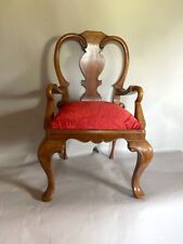 Cadeira Vintage Mogno Estilo Queen Anne Assento Infantil Veludo Vermelho Decoração Antiga comprar usado  Enviando para Brazil