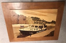 Excelente quadro de marchetaria de barco fluvial artesão francês assinado muitas madeiras comprar usado Excelente quadro de marchetaria de barco fluvial artesão francês assinado muitas madeiras comprar usado  Enviando para Brazil