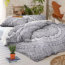 Juego de ropa de cama Indian Peacock Mandala 100 % algodón tamaño King edredón cubierta boho segunda mano  Embacar hacia Mexico