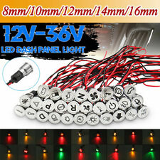 8/10/12/14/16mm luce Pilota Spia Auto LED Simbolo Lampada Indicatore Chrome comprar usado  Enviando para Brazil