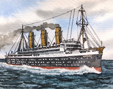 ORIGINAL AQUARELL - Passagierschiff "Imperator" auf See. comprar usado  Enviando para Brazil