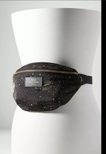Bolsa de cinto Anthropologie WOUF Moody reciclada ouro preto lua preta estrelas planetas comprar usado  Enviando para Brazil