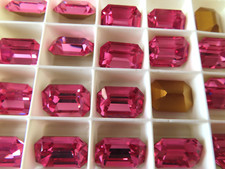 6 strass octógono Swarovski 18x13mm rosa/folhado. #4600 comprar usado  Enviando para Brazil