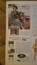 Usado, 1949 secretário de costura rotativo branco console portátil cabeceira máquinas de costura anúncio comprar usado  Enviando para Brazil