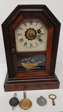 wooden painted mantel clock for sale  Newington