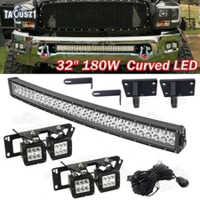 Barra de luz LED curva 32"/4"" 24W para-choque pods para 4ª geração Dodge Ram 2500 3500, usado comprar usado  Enviando para Brazil