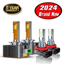 4 faros delanteros LED altos/bajos + bombillas antiniebla LED para Lincoln MKS 2009-2016 segunda mano  Embacar hacia Mexico