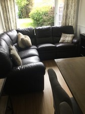 Corner sofa leather for sale  COALVILLE