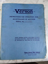 Verson operator service for sale  USA