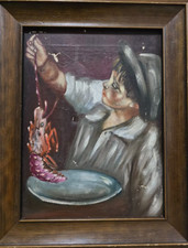 Pintura vintage a óleo sobre tela original emoldurada comprar usado  Enviando para Brazil