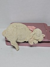 Coelho branco adormecido com prateleira de resina arco rosa babá quarto de bebê primavera comprar usado  Enviando para Brazil
