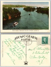 Cartão postal de cruzeiro de barco mil ilhas Ontário Canadá, usado comprar usado  Enviando para Brazil