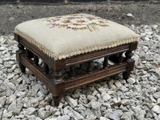 Edwardian tapestry footstool for sale  HIGH PEAK