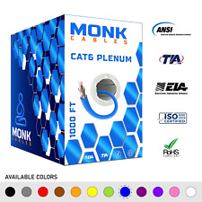 Cabo CAT6 Plenum fio de internet a granel CMP 550Mhz 23AWG Ethernet azul 850 pés comprar usado  Enviando para Brazil