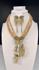 Usado, Conjunto de Colar e Brinco HEIDI DAUS "Champagne Taste" Cristal Frisado Floral comprar usado  Enviando para Brazil