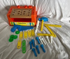 1980 Fisher-Price #927 Banco de Trabalho de Madeira e Plástico Brinquedo Vintage, usado comprar usado  Enviando para Brazil