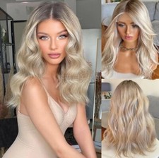 Peruca de cabelo humano Ash Blonde Ombre Body Wave renda frontal 13x4 renda frontal Remy, usado comprar usado  Enviando para Brazil