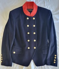 Blazer vintage feminino Escada Sailor Jacket preto peito duplo tamanho 40 lã comprar usado  Enviando para Brazil