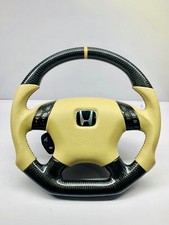 Punhos de couro bege volante de fibra de carbono Honda ACCORD 7ª geração. comprar usado  Enviando para Brazil