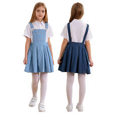 Macacão infantil feminino vestido sem mangas alça jeans ajustável 6-16 anos comprar usado  Enviando para Brazil