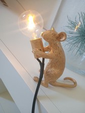 Lâmpada de mesa LED resina rato/mouse arte moderna luz de mesa OURO comprar usado  Enviando para Brazil