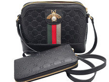 Bolsa tiracolo Queen Bee listrada 2 em 1 com conjunto de carteira comprar usado  Enviando para Brazil