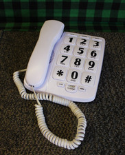 Telefone fixo com fio botão grande para deficientes visuais – Branco comprar usado Telefone fixo com fio botão grande para deficientes visuais – Branco comprar usado  Enviando para Brazil