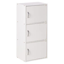 Armário de armazenamento fechado Hodedah 3 portas para casa e escritório, branco (para peças) comprar usado  Enviando para Brazil