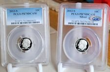 Moeda de dez centavos de prata 2012-S 10C Roosevelt (com etiqueta QA) e folheada PR70DCAM PCGS 2 comprar usado  Enviando para Brazil