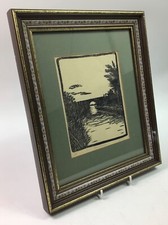 Vintage linocut print for sale  HEREFORD