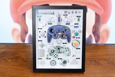 Arte Teardown, Nintendo GameCube emoldurado desmontado, decoração de parede, presente exclusivo comprar usado  Enviando para Brazil