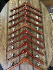 Lote de 10 cabides de madeira para terno sem marca clipes de pinça para calças, usado comprar usado  Enviando para Brazil
