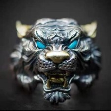Tiger lion ring for sale  LONDON