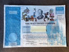 Stock certificate walt for sale  Mission Viejo