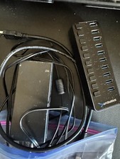 SABRENT 10 Puertos 60W Hub USB 3.0 con Interruptores de Alimentación Individuales y LED, Incluye segunda mano  Embacar hacia Mexico