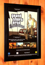 2004 Grand Theft Auto San Andreas PS2 Xbox PS3 pôster promocional antigo página de anúncio emoldurada comprar usado  Enviando para Brazil