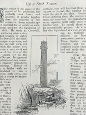 Lead Gun Shot Tower London Ammunition Antimony Mine Cornwall Rare 1891 Article comprar usado  Enviando para Brazil