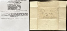 CARTA DOBRADA SEM CARIMBO ASSINADA FREDERICKSBURG WARSAW Co VA/CLERGYMAN WARD 1843 comprar usado  Enviando para Brazil